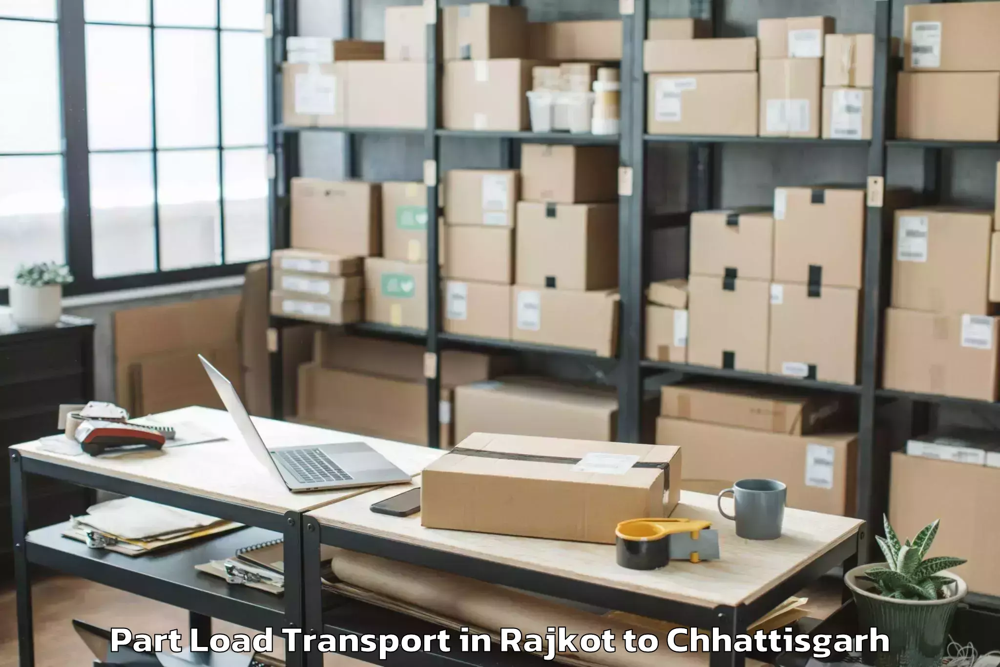 Leading Rajkot to Bhairamgarh Part Load Transport Provider